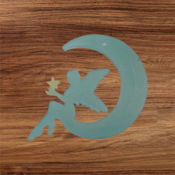 Pendentif fée bleu et jaune